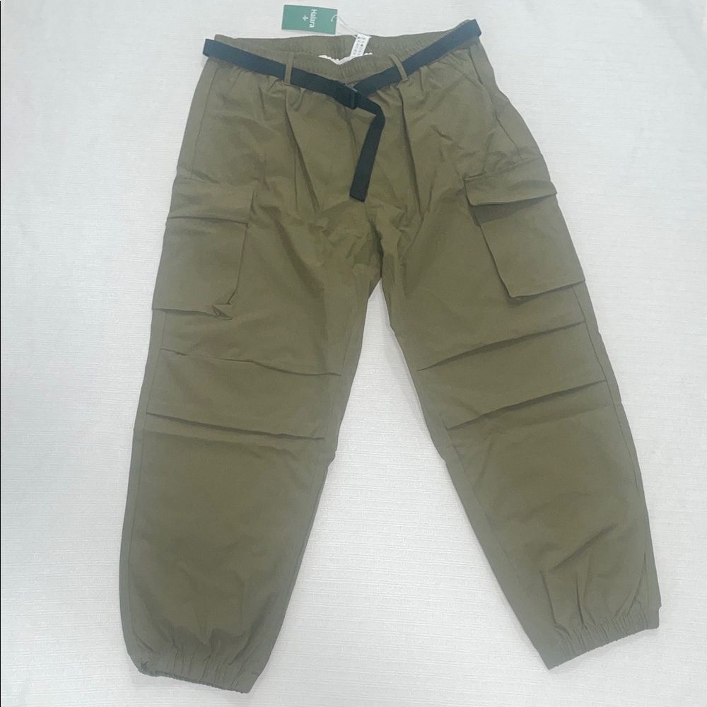 Halara Green Cargo Jogger Pants with Belt
